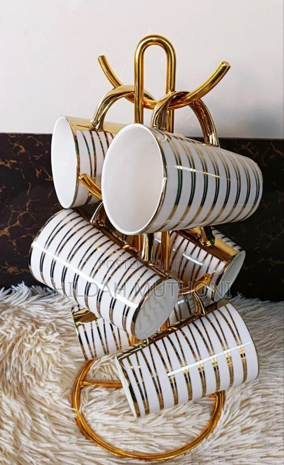 6 Pieces Gold Tree Cups