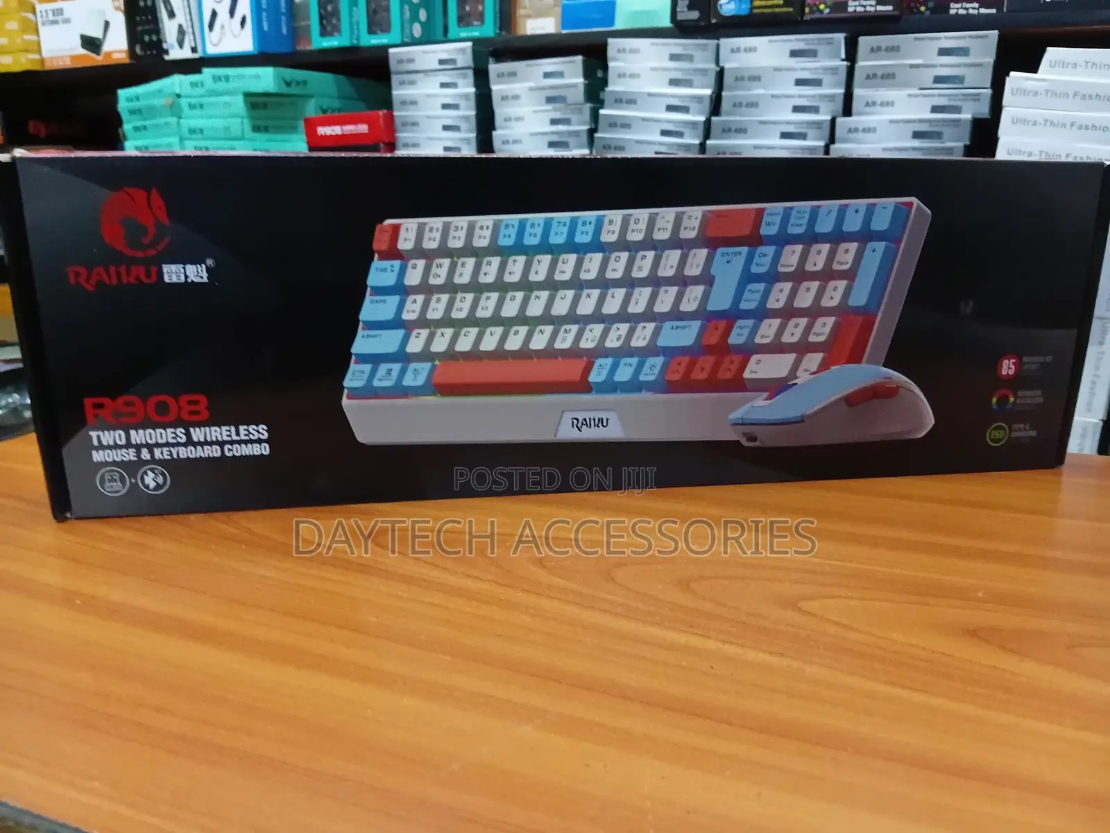 This Is a Raiku R908 Two Modes Wireless Mouse Keyboard Combo.