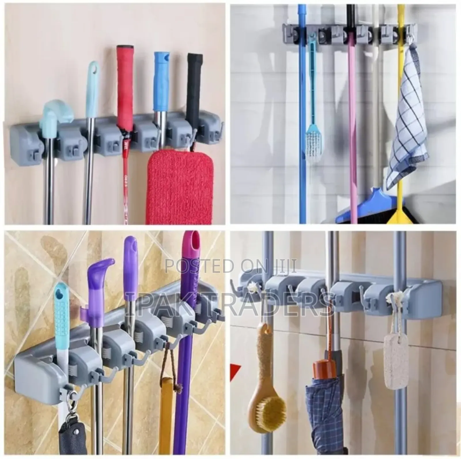*Broom Mop Holder Tidy Organizer, Wall Mounted Organizer