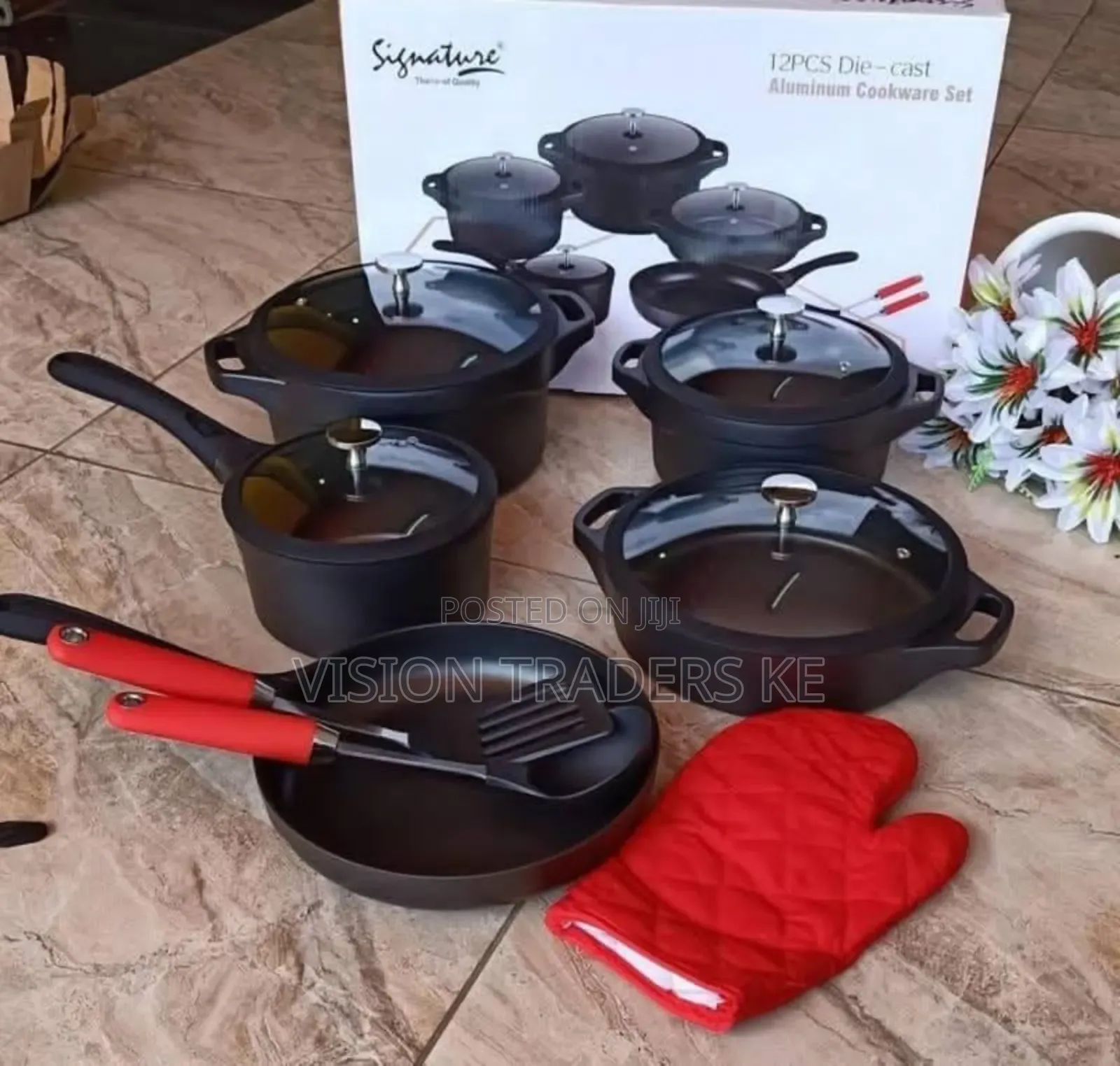 Signature 12pcs Die Cast Nonstick Cookware Set