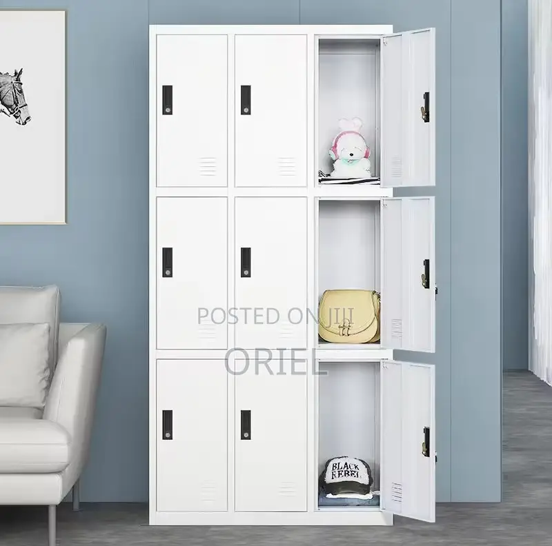 Office Cabinets:- Modern 9-Locker Staff Storage Cabinet