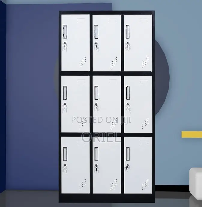 Office Cabinets:- Modern 9-Locker Staff Storage Cabinet
