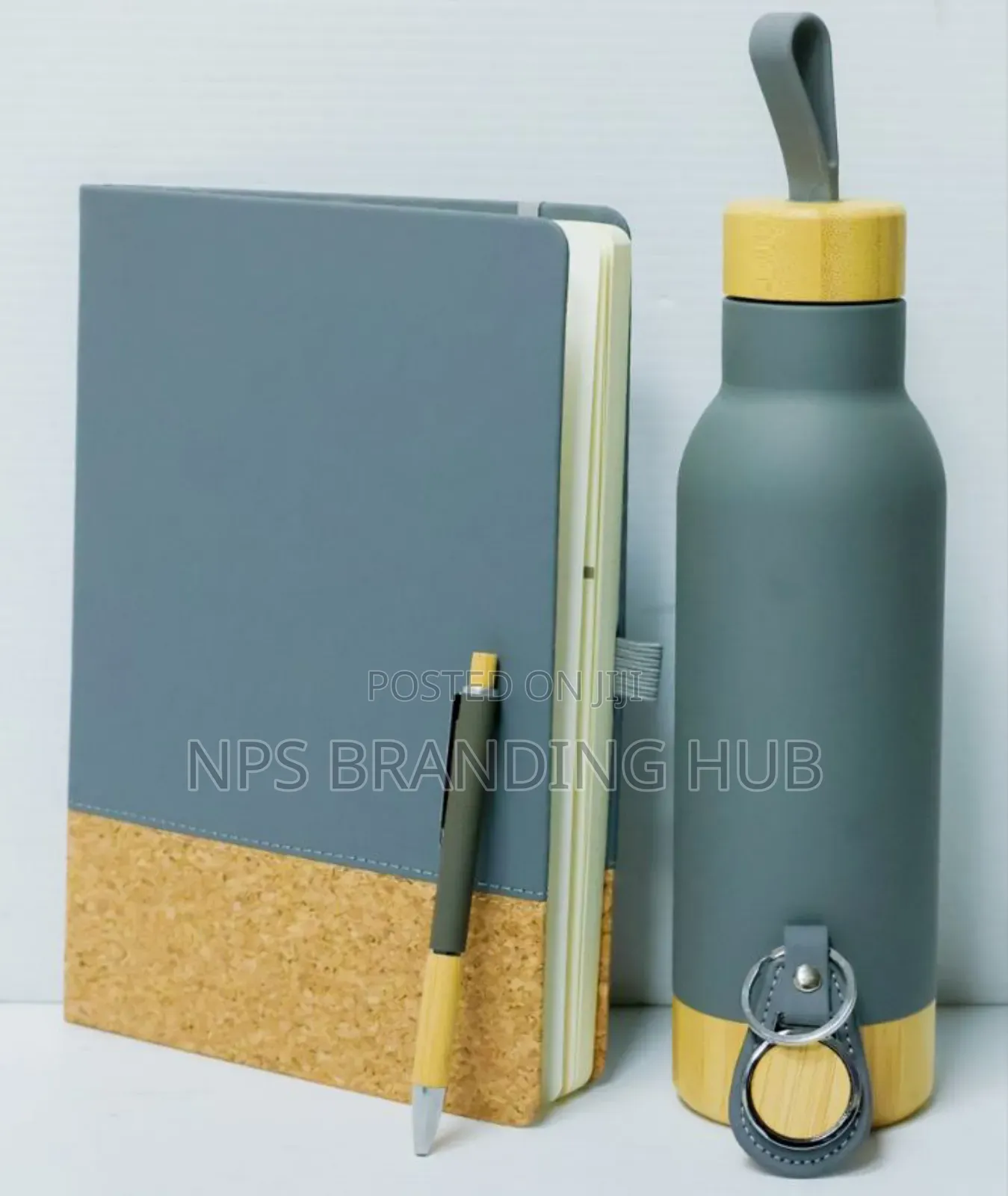 Midnight Bamboo Gift Set,Diary,Metal Pen, Keychain,Water Bottle.