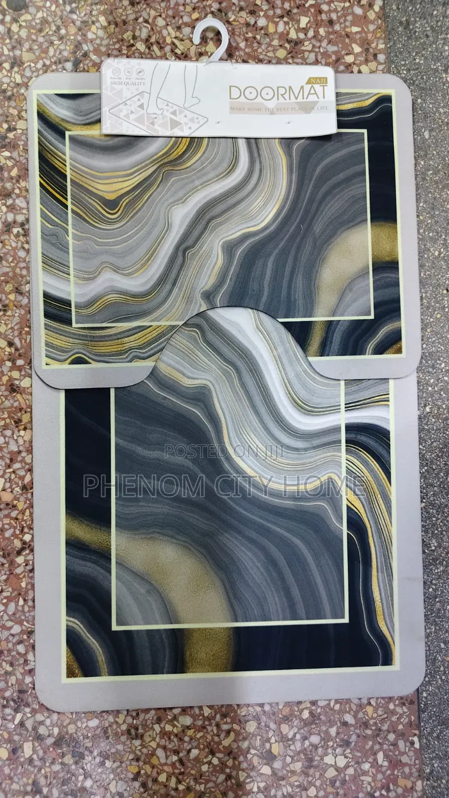 2pc Marble Toilet Mats