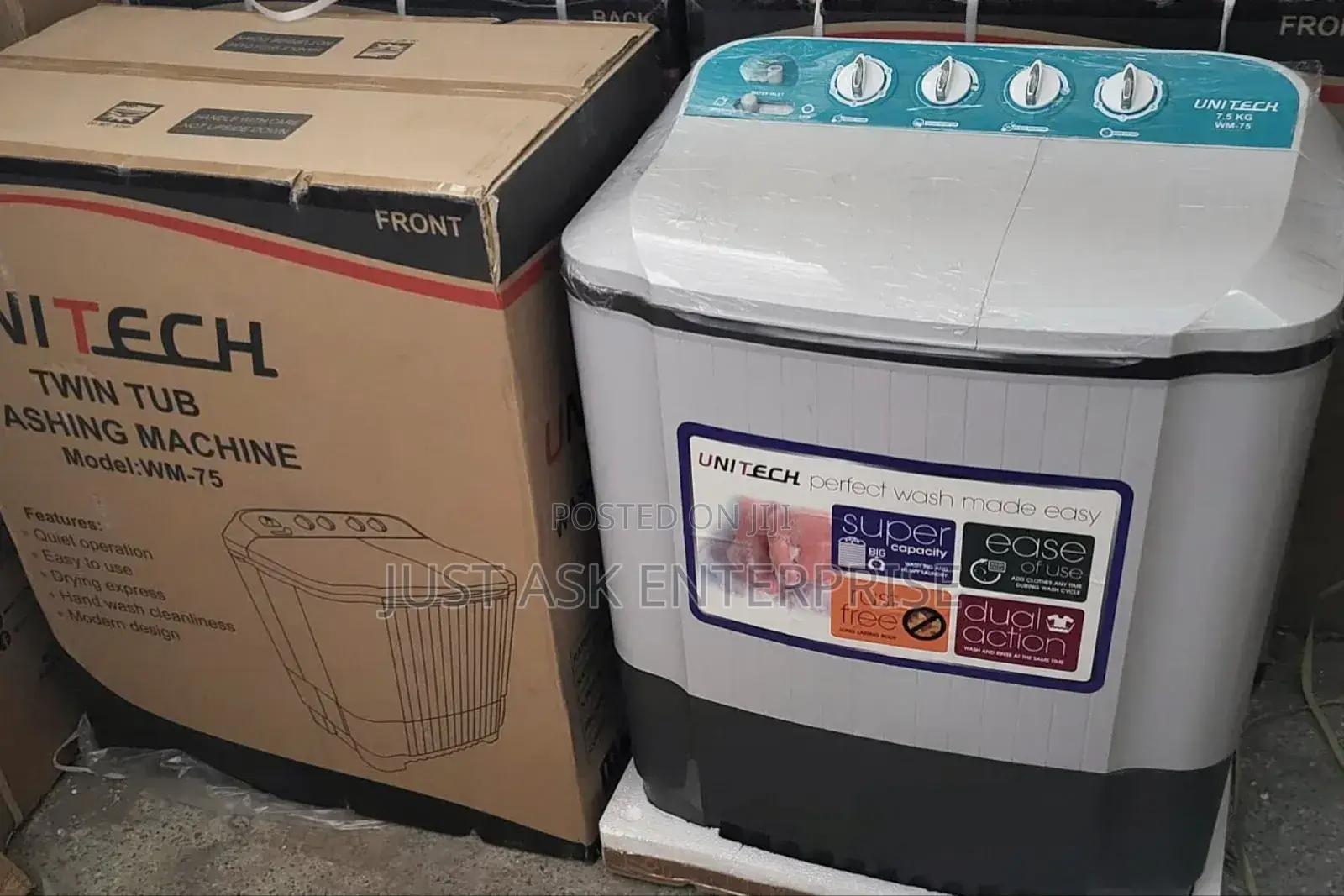 Unitech 7.5kgs - Twintub Top Load Semi-Automatic Washing Machine