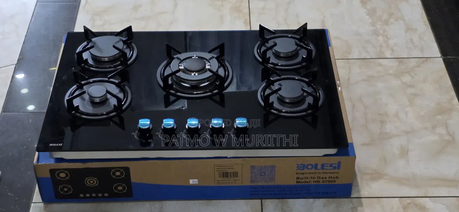 Bolesi Built-in Hob 5gas Tampered Glass Cooker Hb- 57005