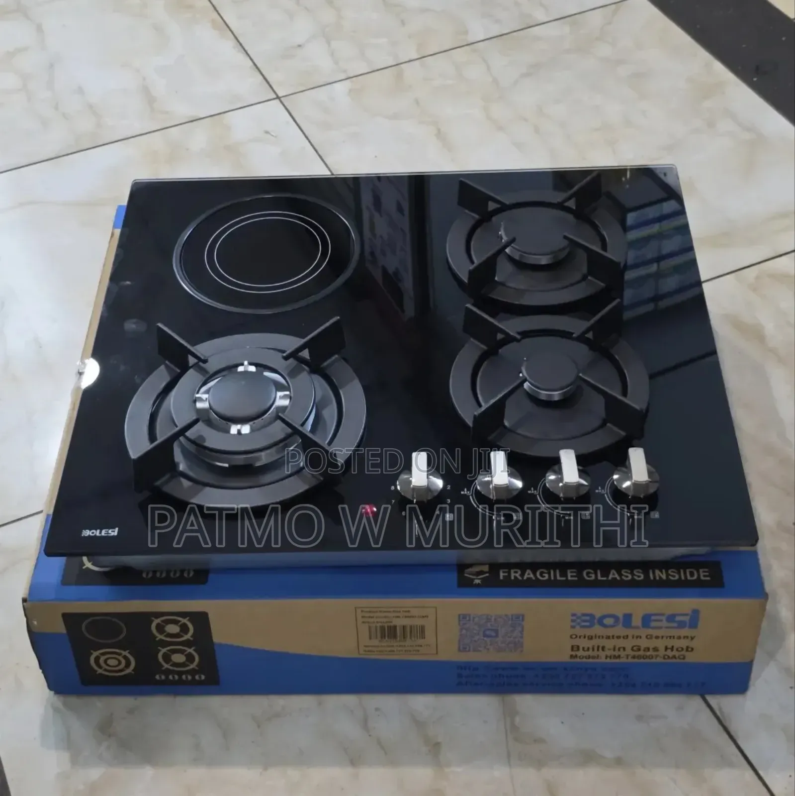 Bolesi Built-in Gas Hob Cooker 3gas+1infrared 60cm