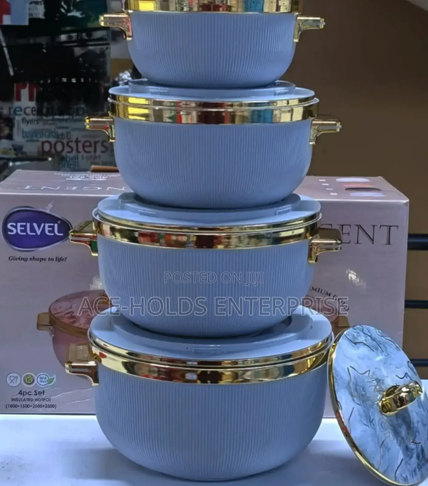 Selves Tangent 4pcs Food Storage Hotpots - 1000, 1500, 2500 3500ml