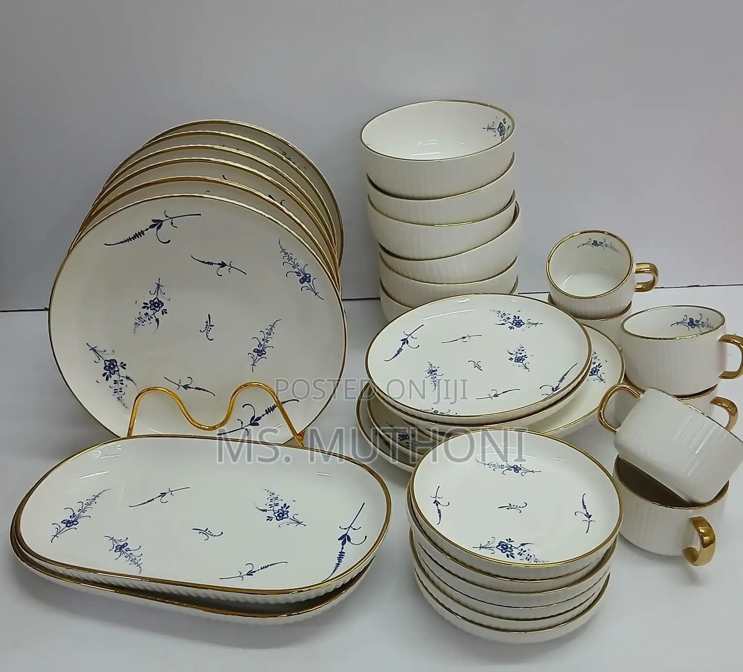 32 PCS High Quality Old Luxembourg Pattern Ceramic Dinner Set