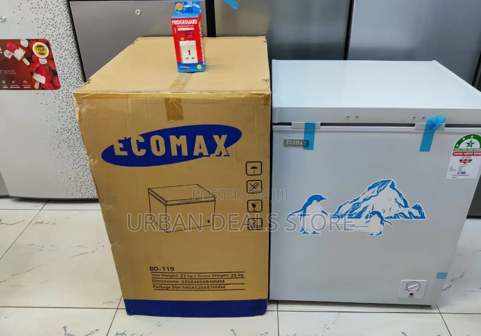Ecomax Freezer 119litres +Free Fridge Guard