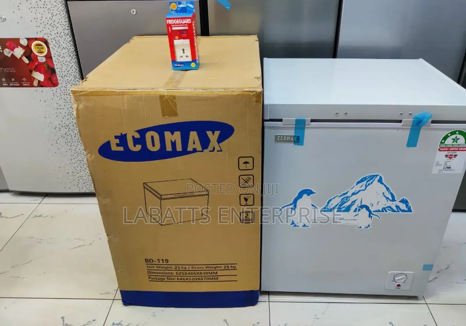 Ecomax Freezer 119litres +Free Fridge Guard