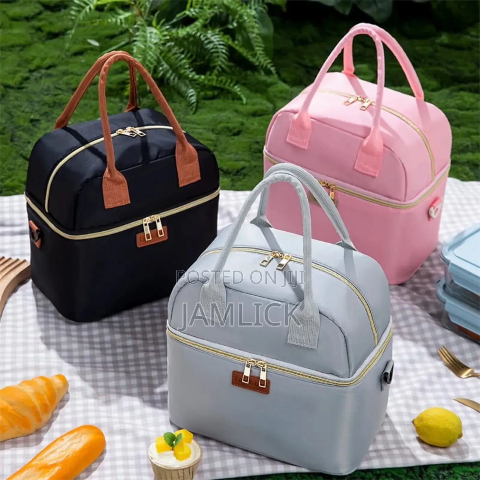 Double Layer Insulated Lunch Bag With Removable Strap - Av