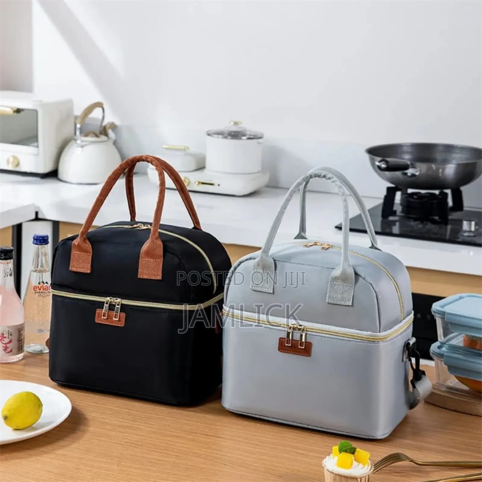 Double Layer Insulated Lunch Bag With Removable Strap - Av