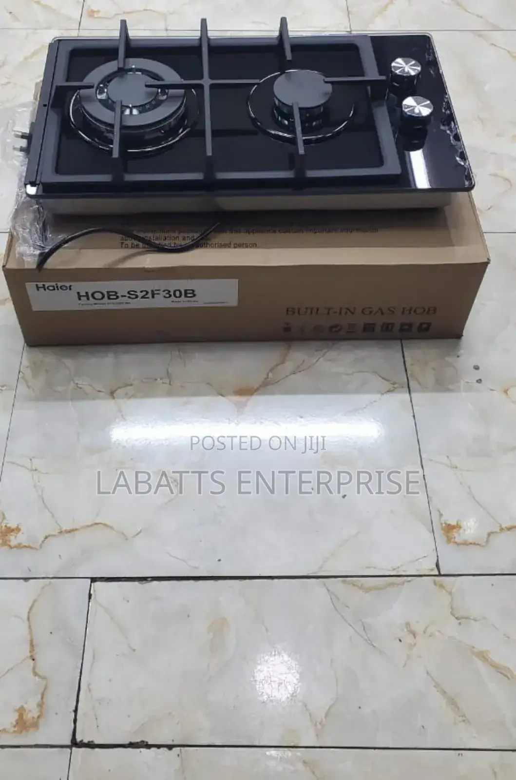 Haier Glass Inbuilt 2 Burner With Wok Burner Hob Cooker Model S2f 30b