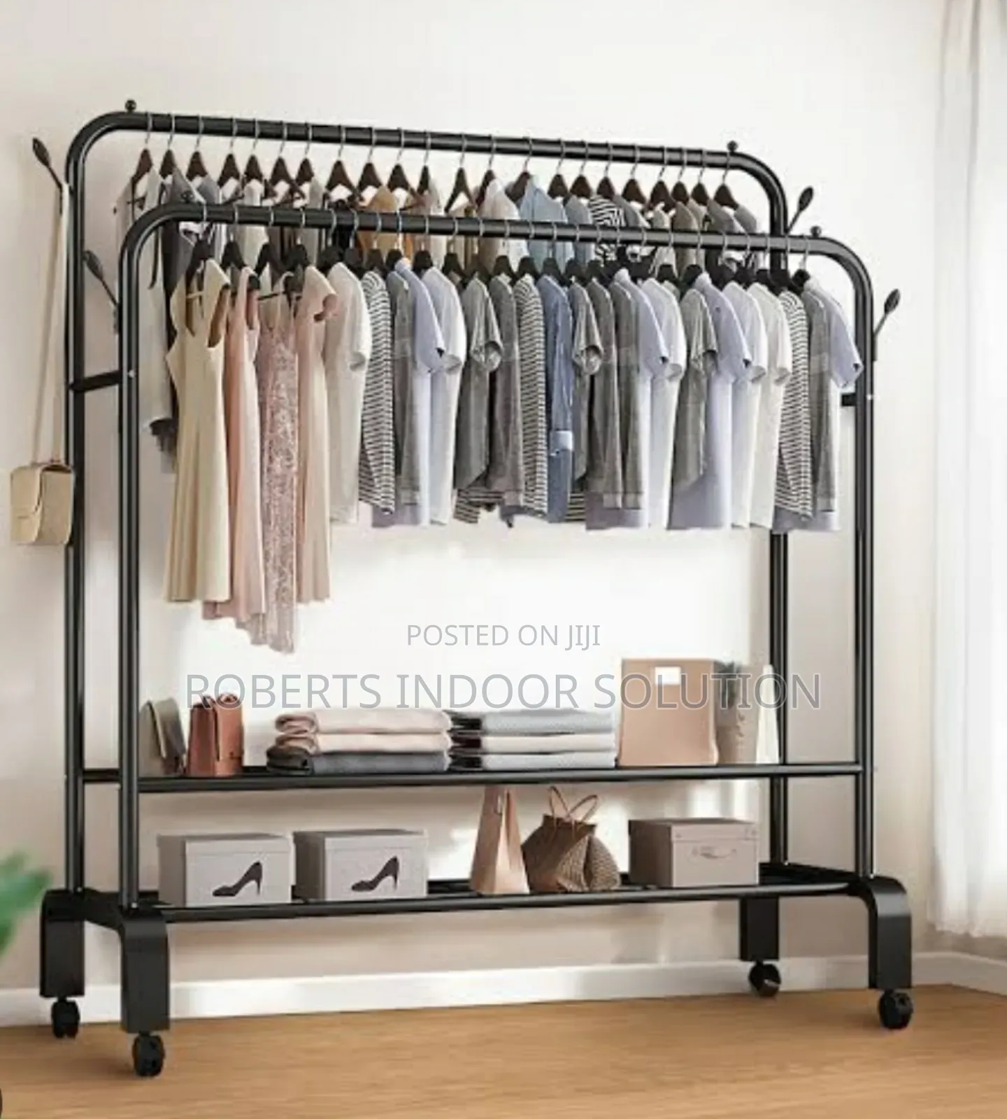 Floor Standing Advanced Double Layer Garment Rack.