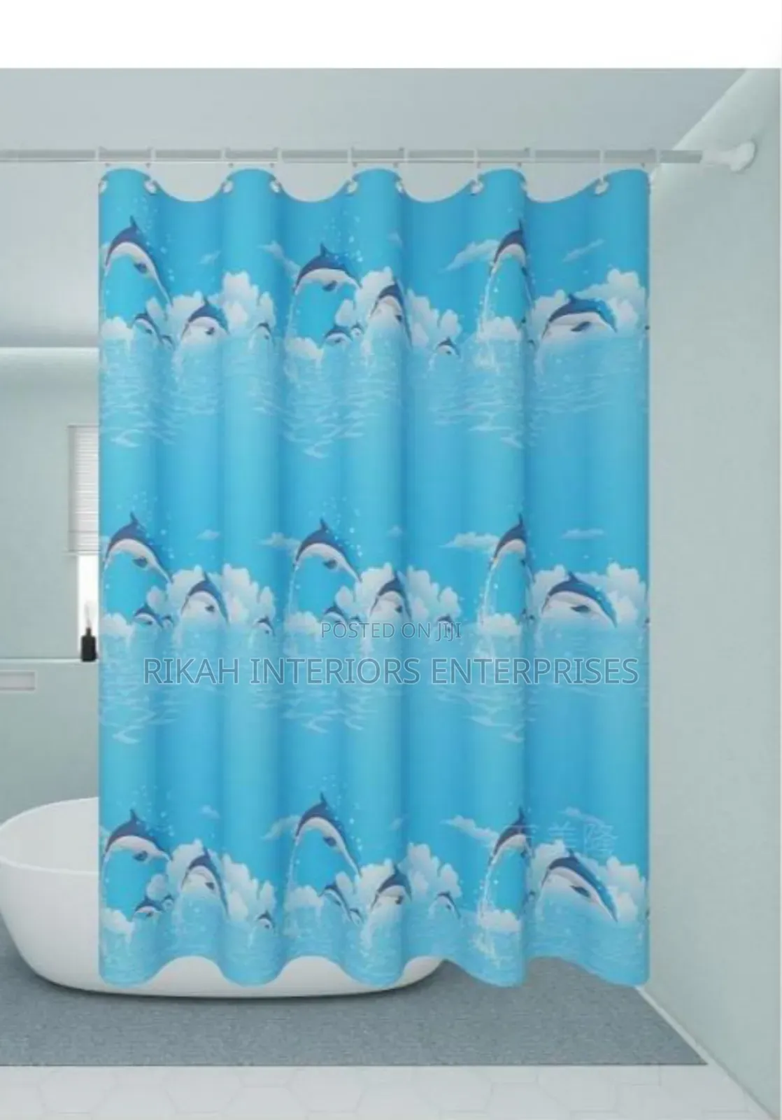 Sea Themed Water Proof Curtain for Shower