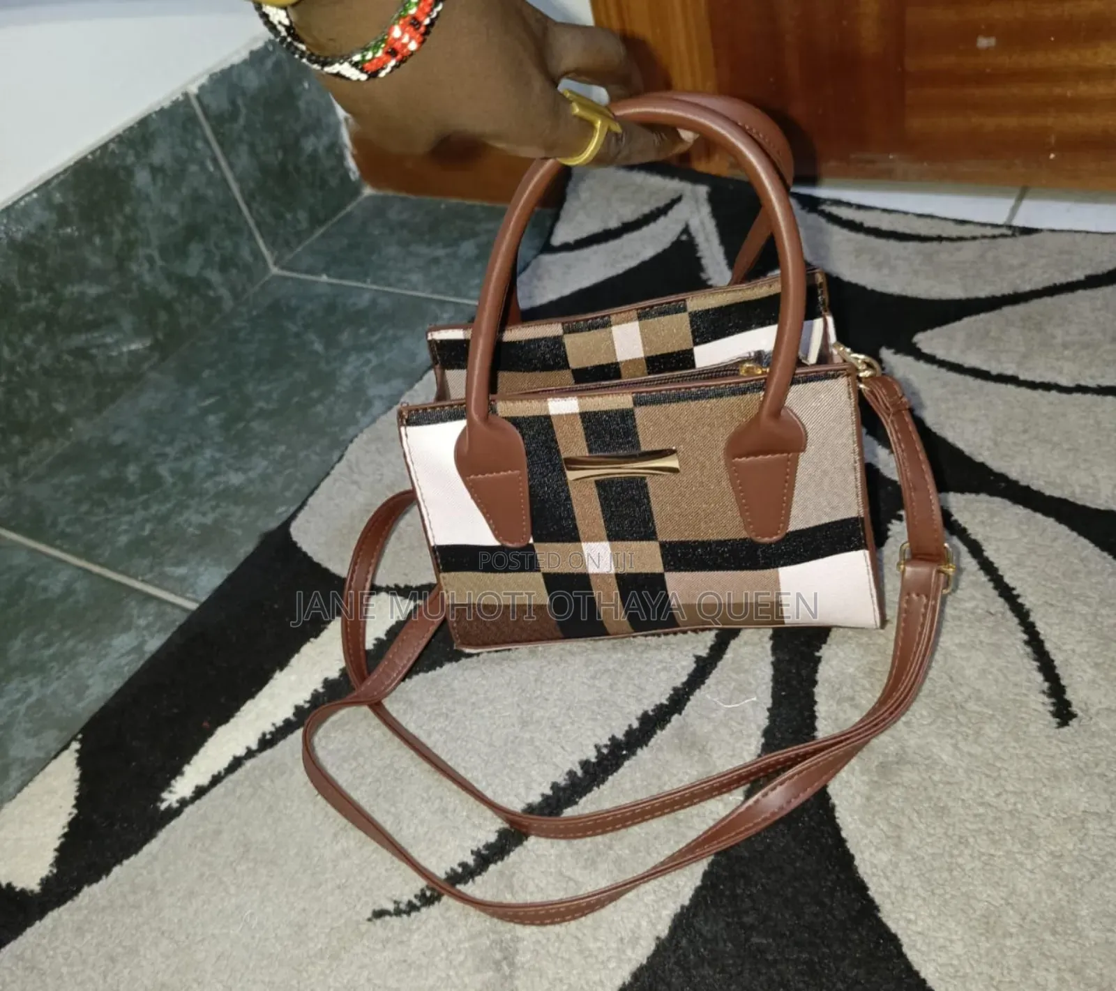 *Trend Fashion Collision Color Check Bag