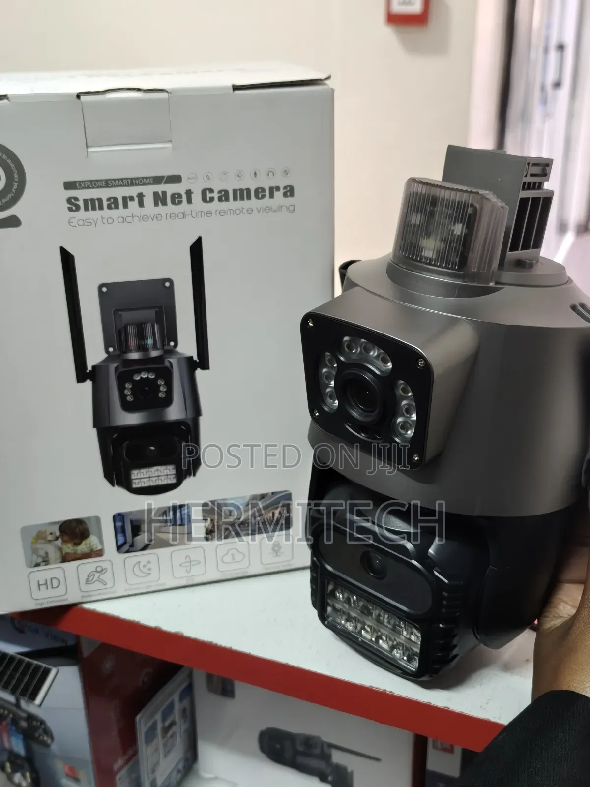 Wireless CCTV Camera Dual Lens 4g Electric Model With Ethernet Cable