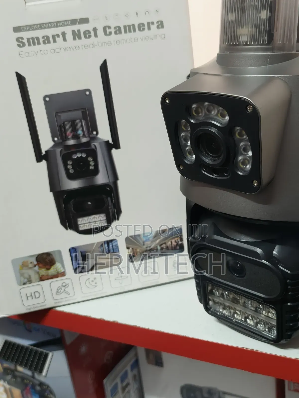 Wireless CCTV Camera Dual Lens 4g Electric Model With Ethernet Cable