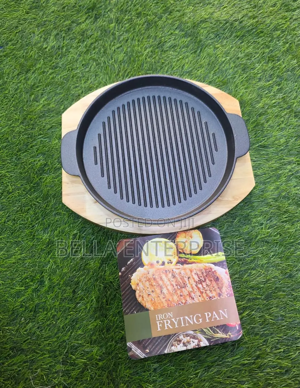 Available Thickened Round Cast Iron Sizzling Grill Pan