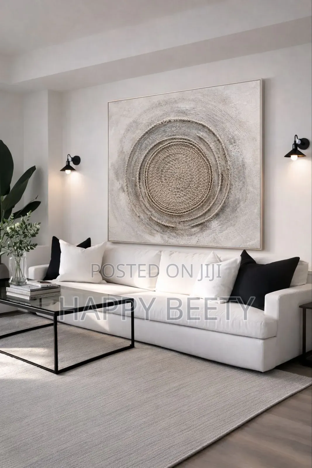 Handcrafted Circular Textured Artwork .