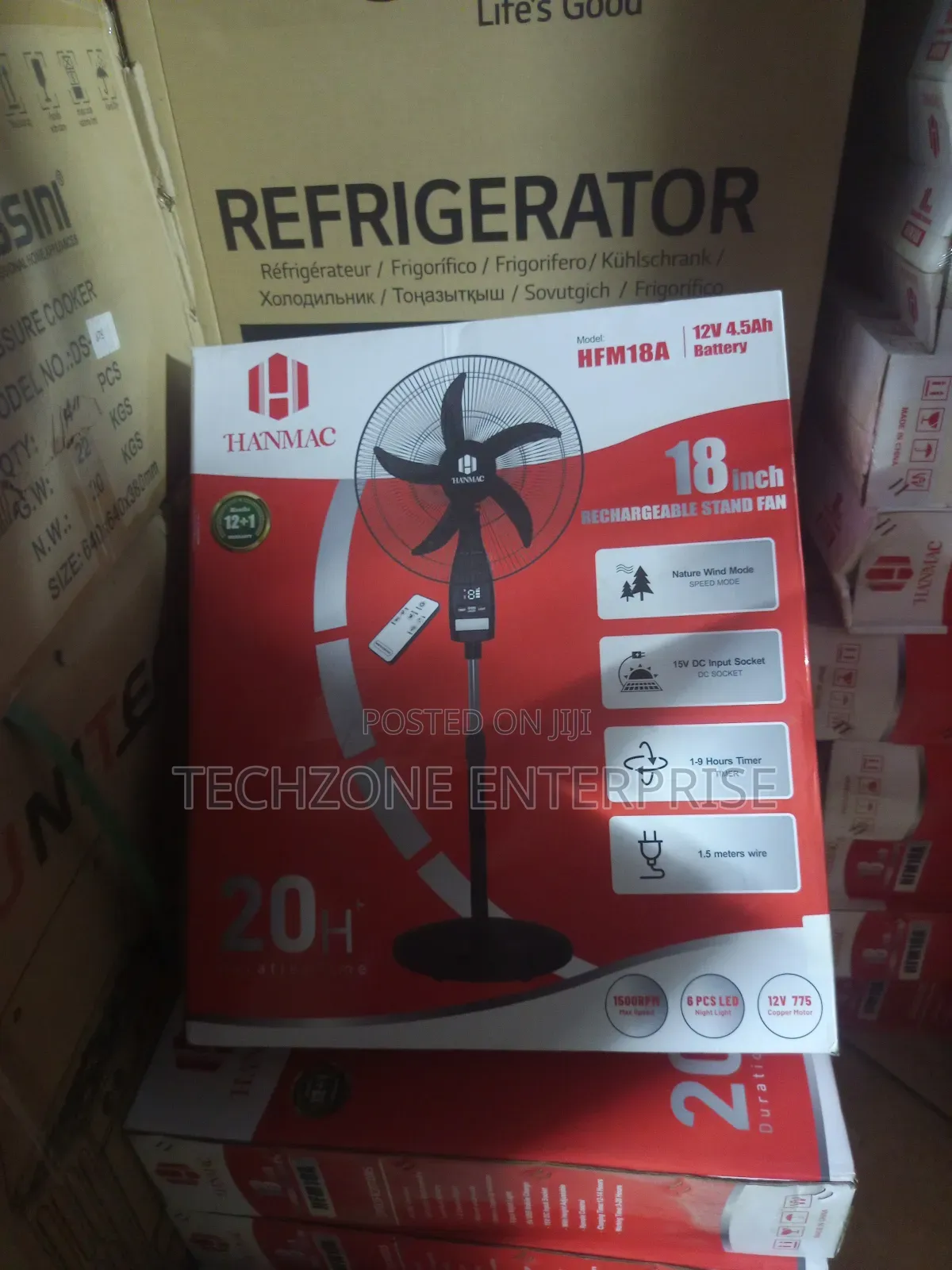 Hanmac 18inch Digital Fan-Hfm18a Rechargeable Fan 