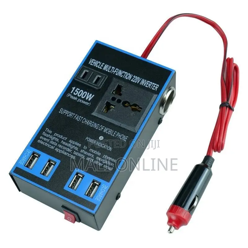 Car Power Inverter 12v 24v to 220v Converter 1500w Ac Socket 4 Usb