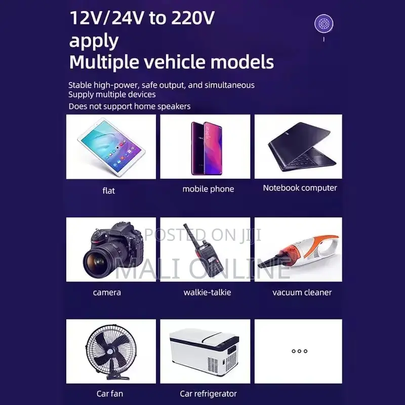 Car Power Inverter 12v 24v to 220v Converter 1500w Ac Socket 4 Usb