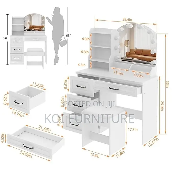 Dressers; White Home Bedroom Compelementary Vanity Set