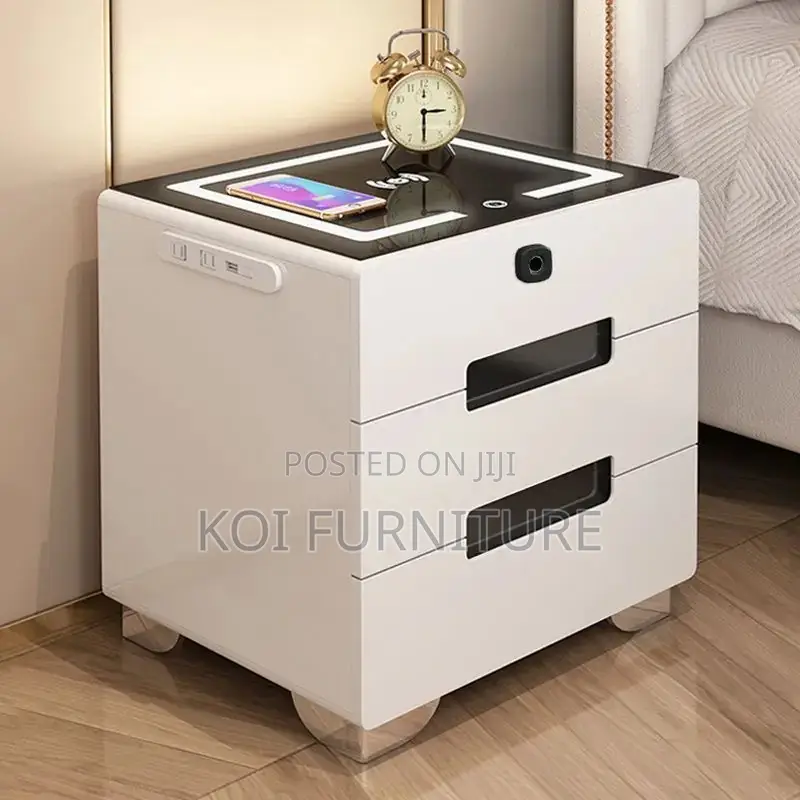 Storage Units; Home Bedroom Cabinet With Three Drawers and Led Light