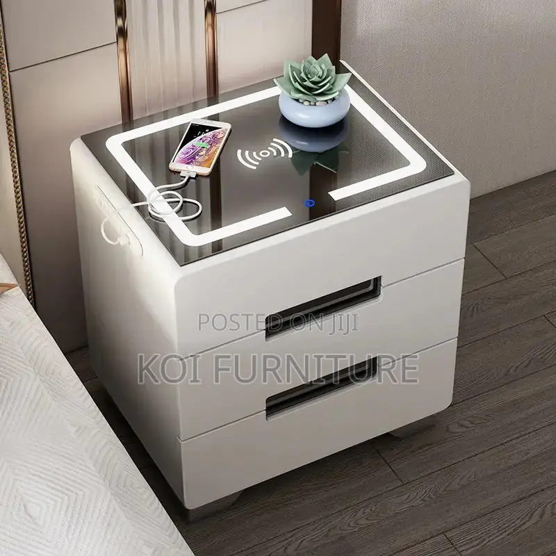 Storage Units; Home Bedroom Cabinet With Three Drawers and Led Light
