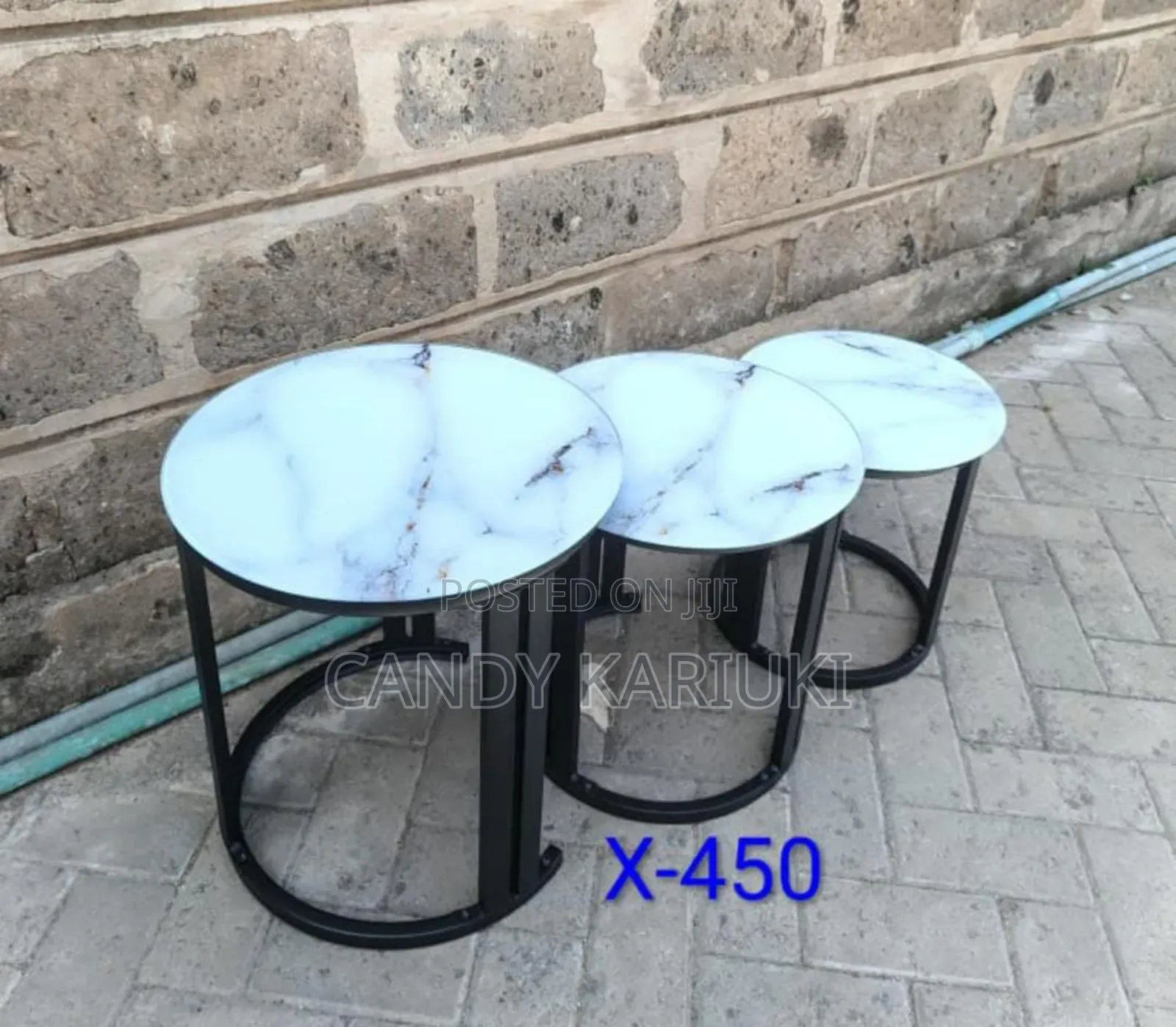 Glass Top 3 Pc Nesting Stools