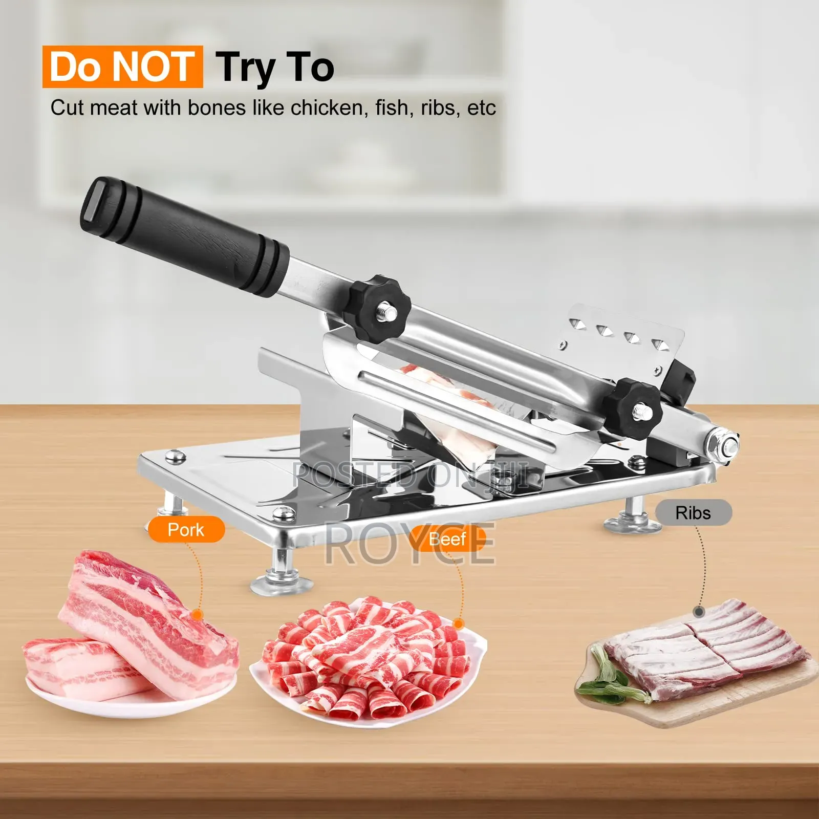 Heavy Duty Stainless Steel Meat Slicer
