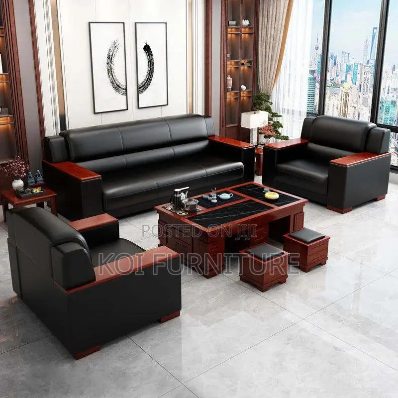 Office Sofa; Executive Five Seaters Office Leather Sofa Sets