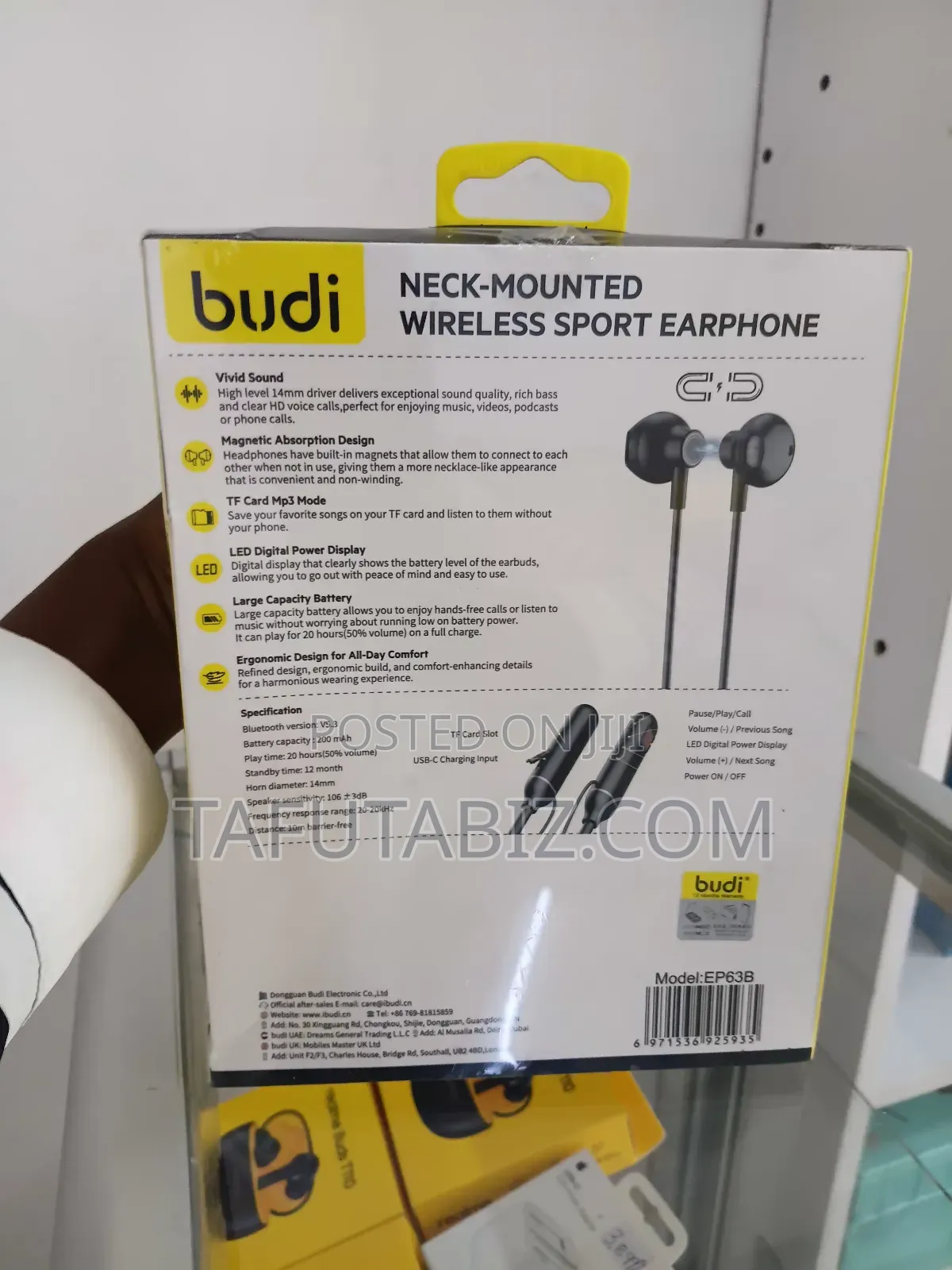 Budi Neck- Mounted Wireless Sport Earphone.