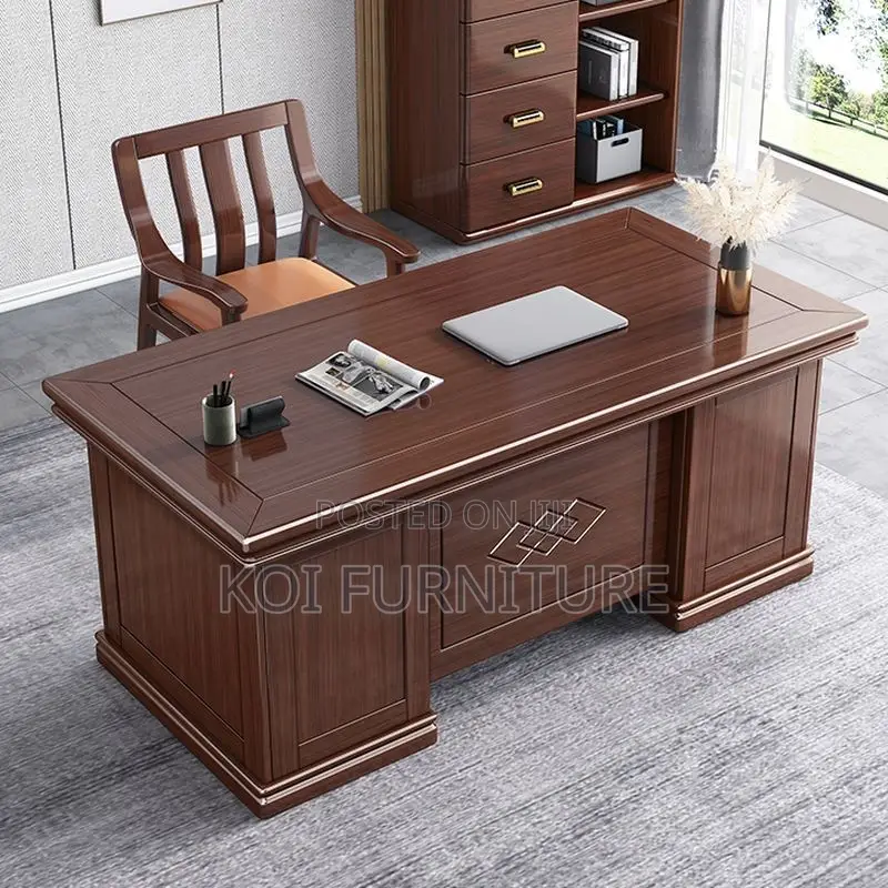Office Desk; 1.4m Mahogany Senior Managers Executive Office Desk