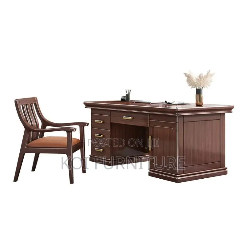 Office Desk; 1.4m Mahogany Senior Managers Executive Office Desk