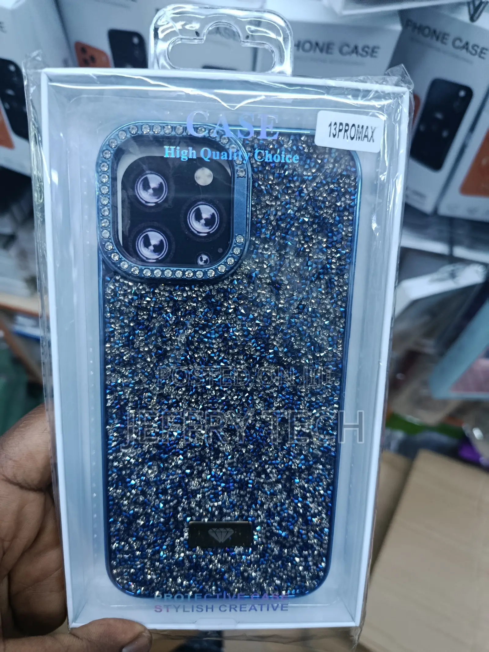 Bezzi Glitter Bling World Crystal iPhone 13 Pro Max Cover With Stand