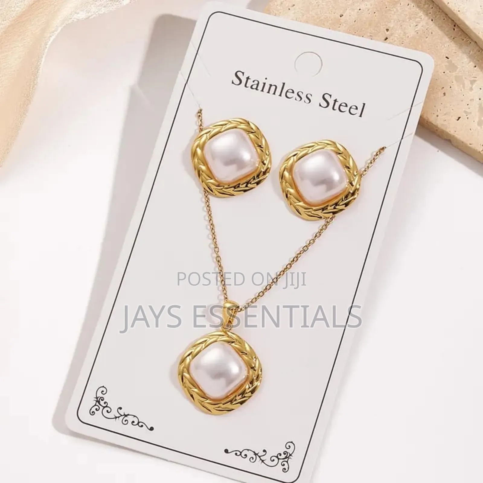 Stainless Steel, Necklace Amd Earrings Set