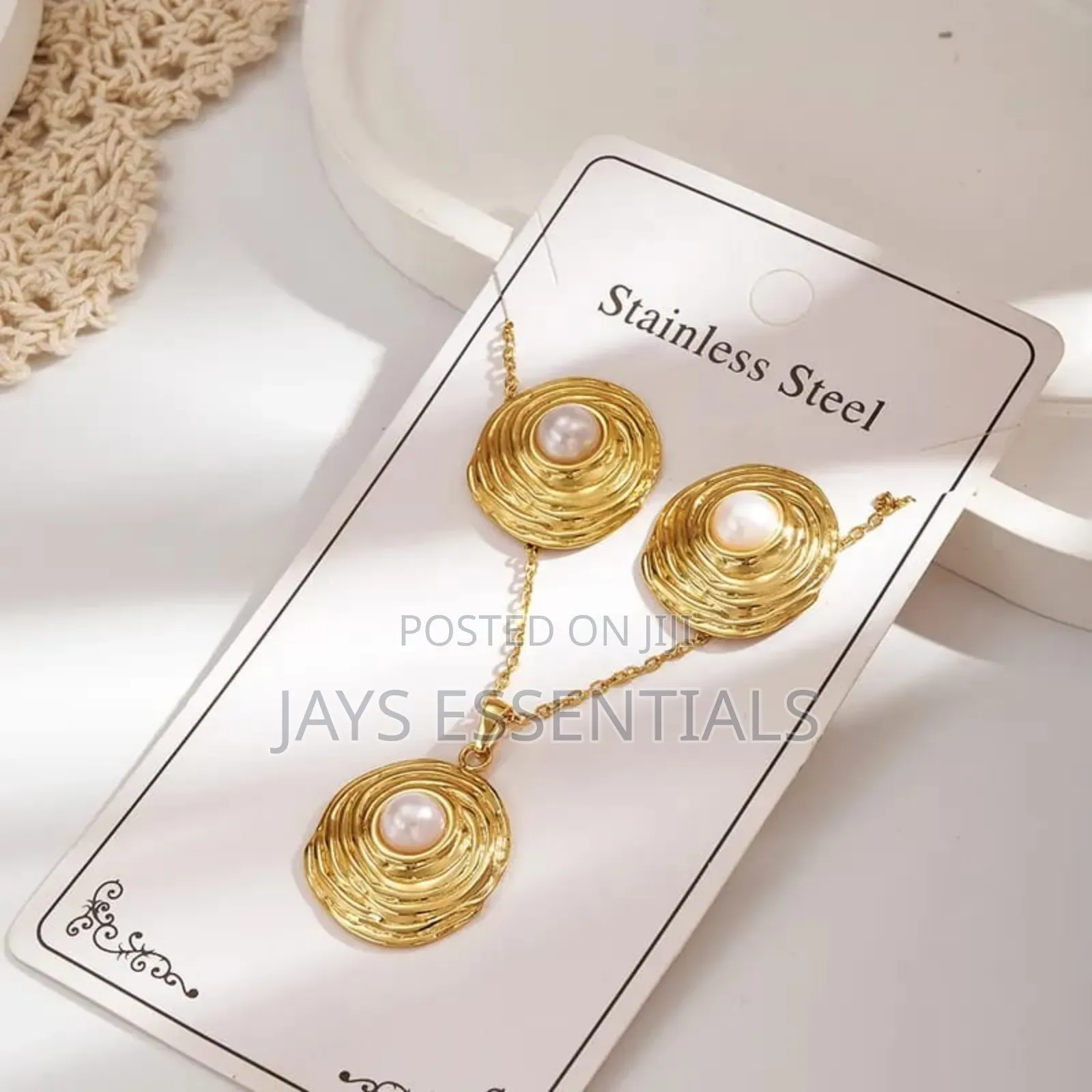 Stainless Steel, Necklace Amd Earrings Set