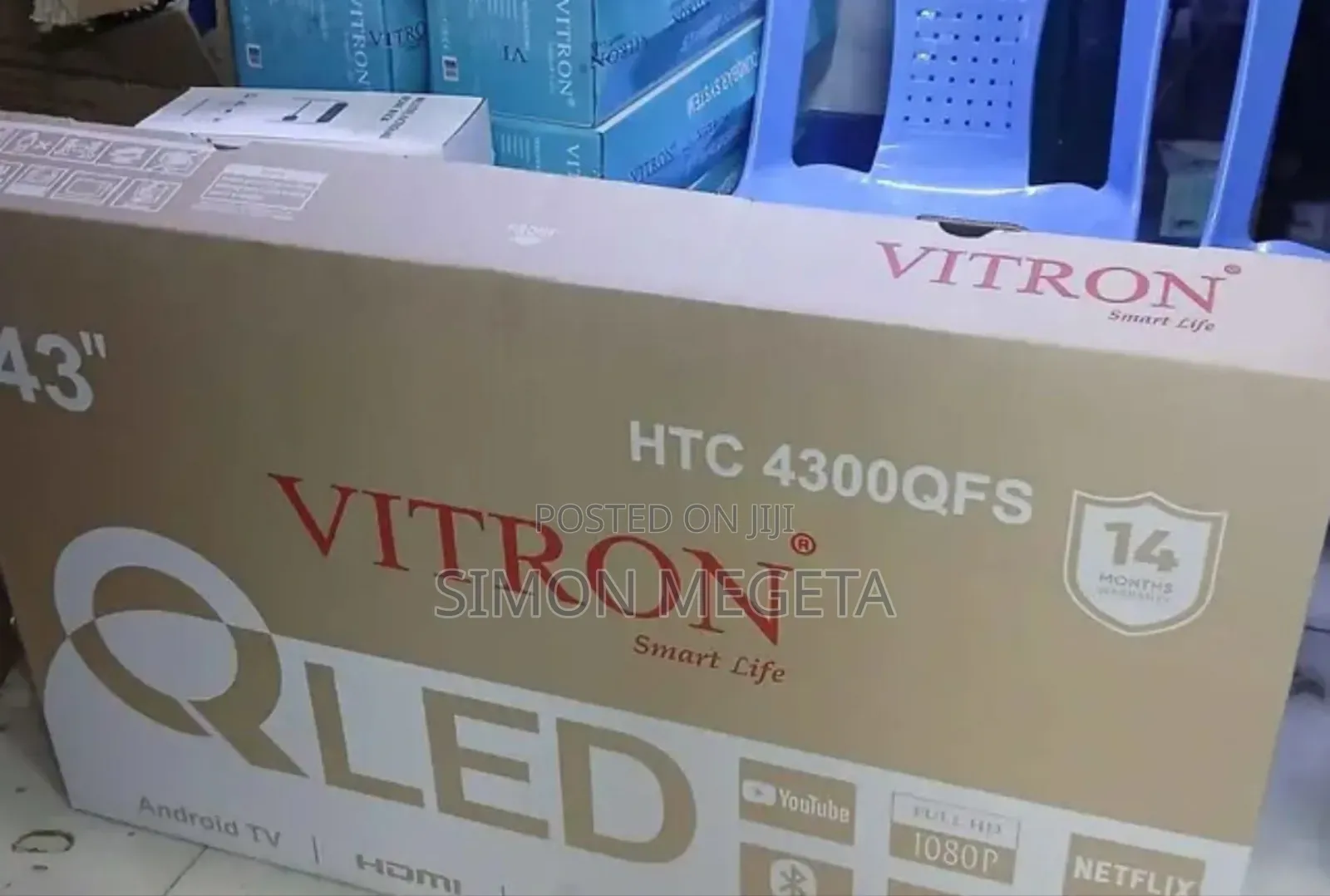 Vitron 43 Inch Qled Tv Smart Android Tv Htc43/Bluetooth