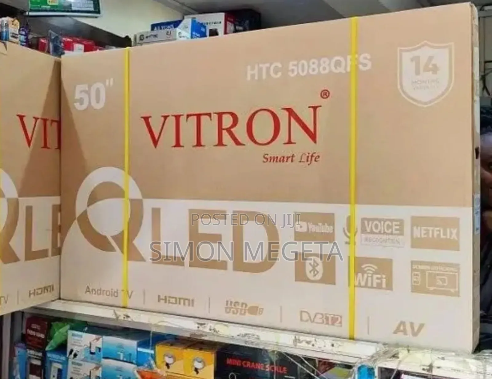 Vitron 50 Inch Qled Tv Frameless Smart Android Tv Htc43/Bluetooth