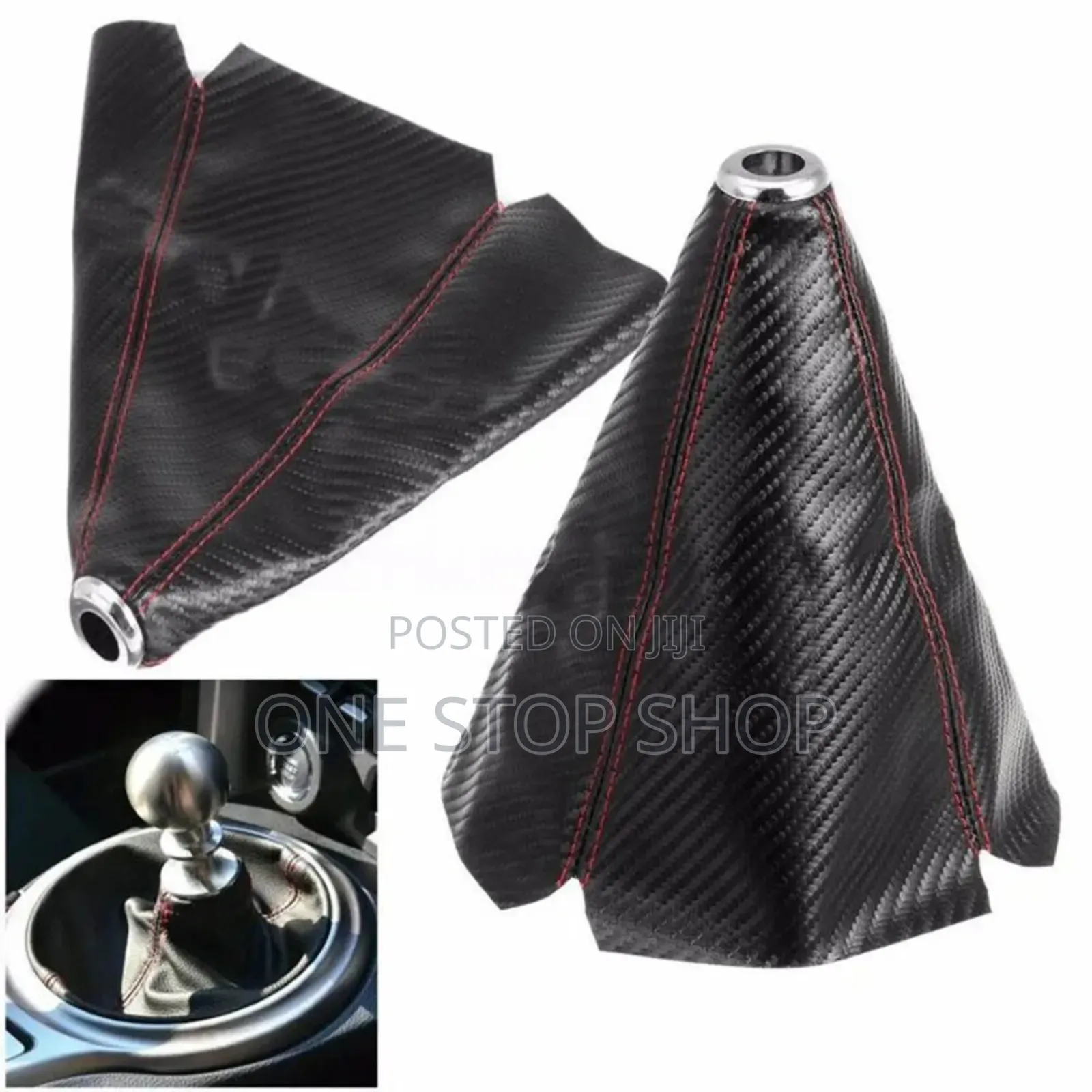 Universal Shift Boot Cover Pu Leather Carbon Cover