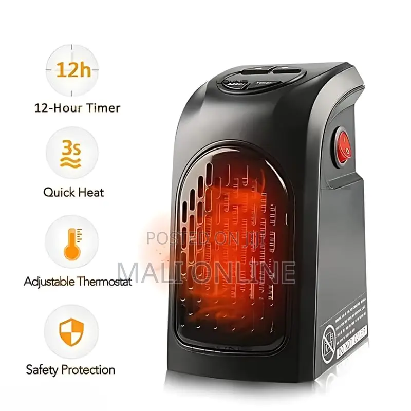 Mini Wall Outlet Heater 400w Smart Temp Control Digital Display Warmer