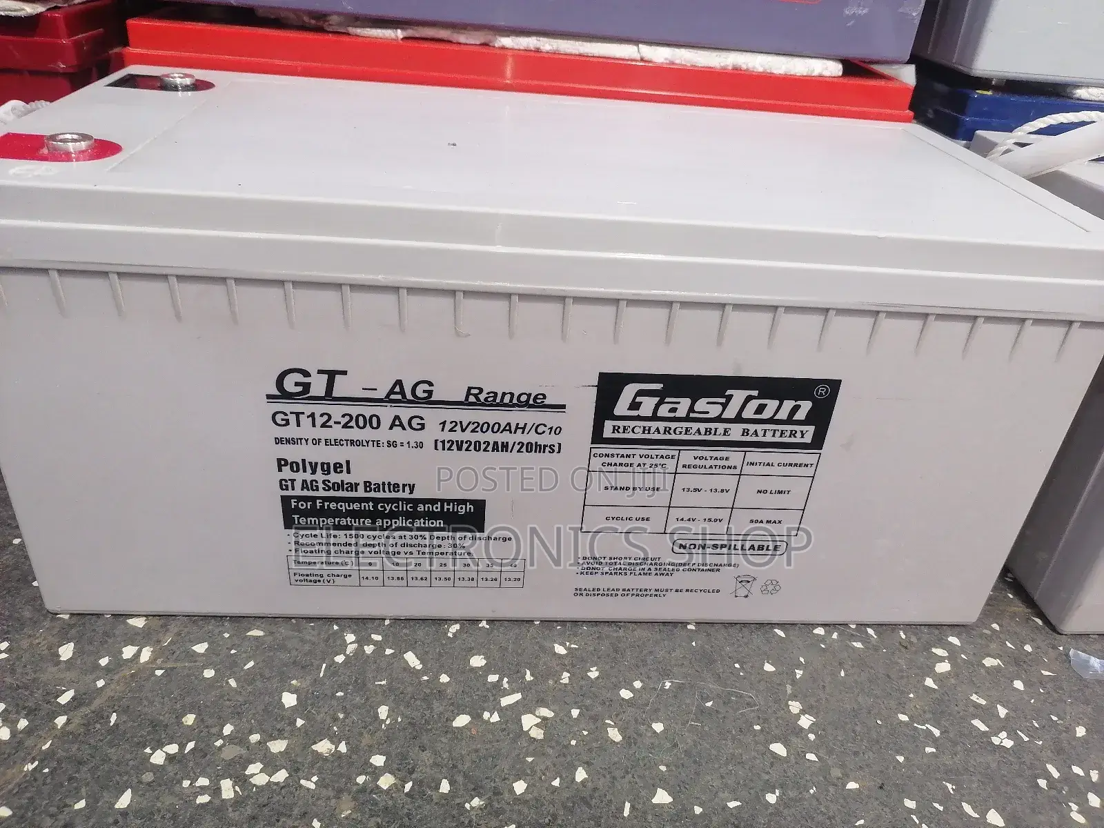 Gaston Gt 12v/200ah Lead Acid Dry Solar Battery