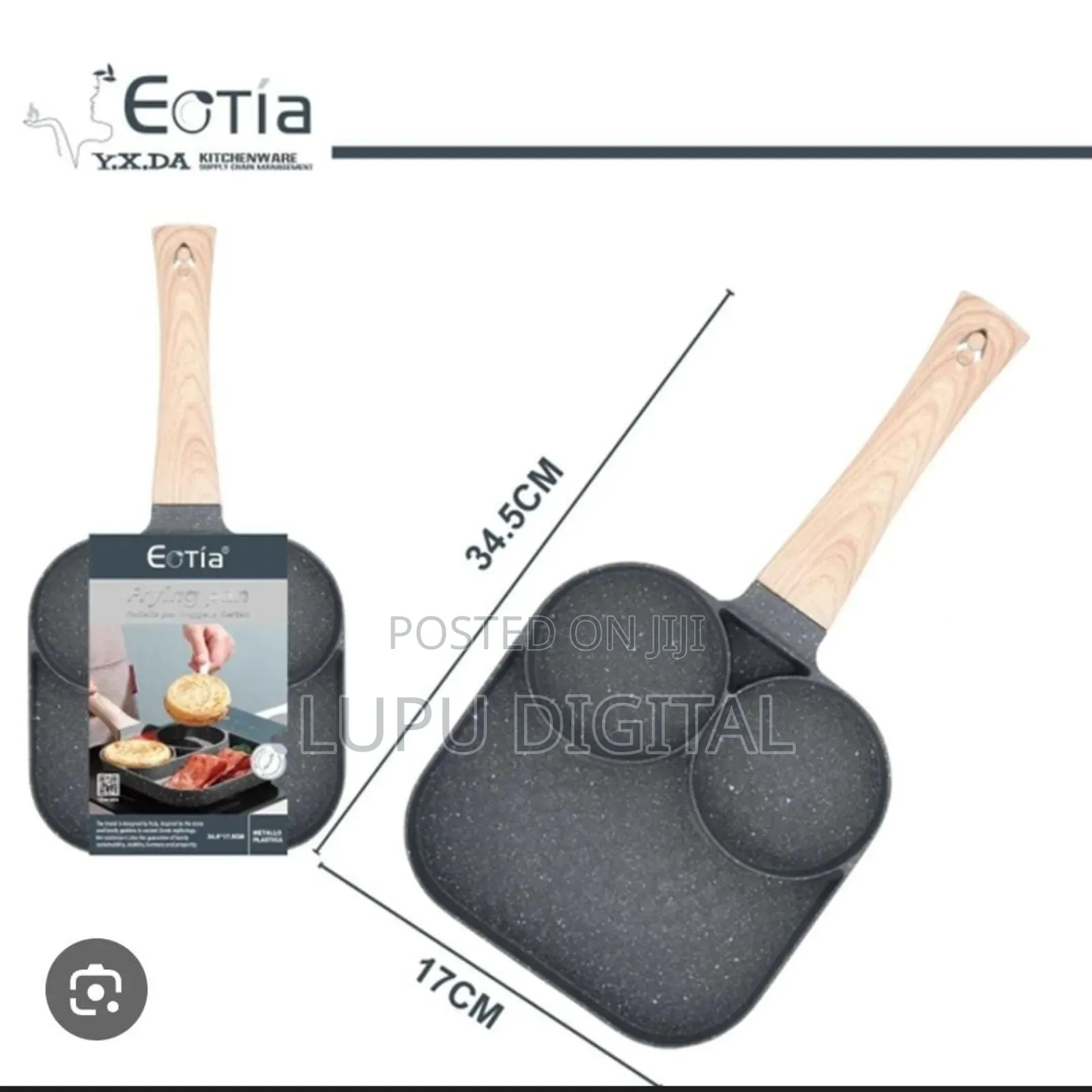 High Quality Heavy Granite Non~Stick 3 Slot Pan Cake /Egg Pan Egg