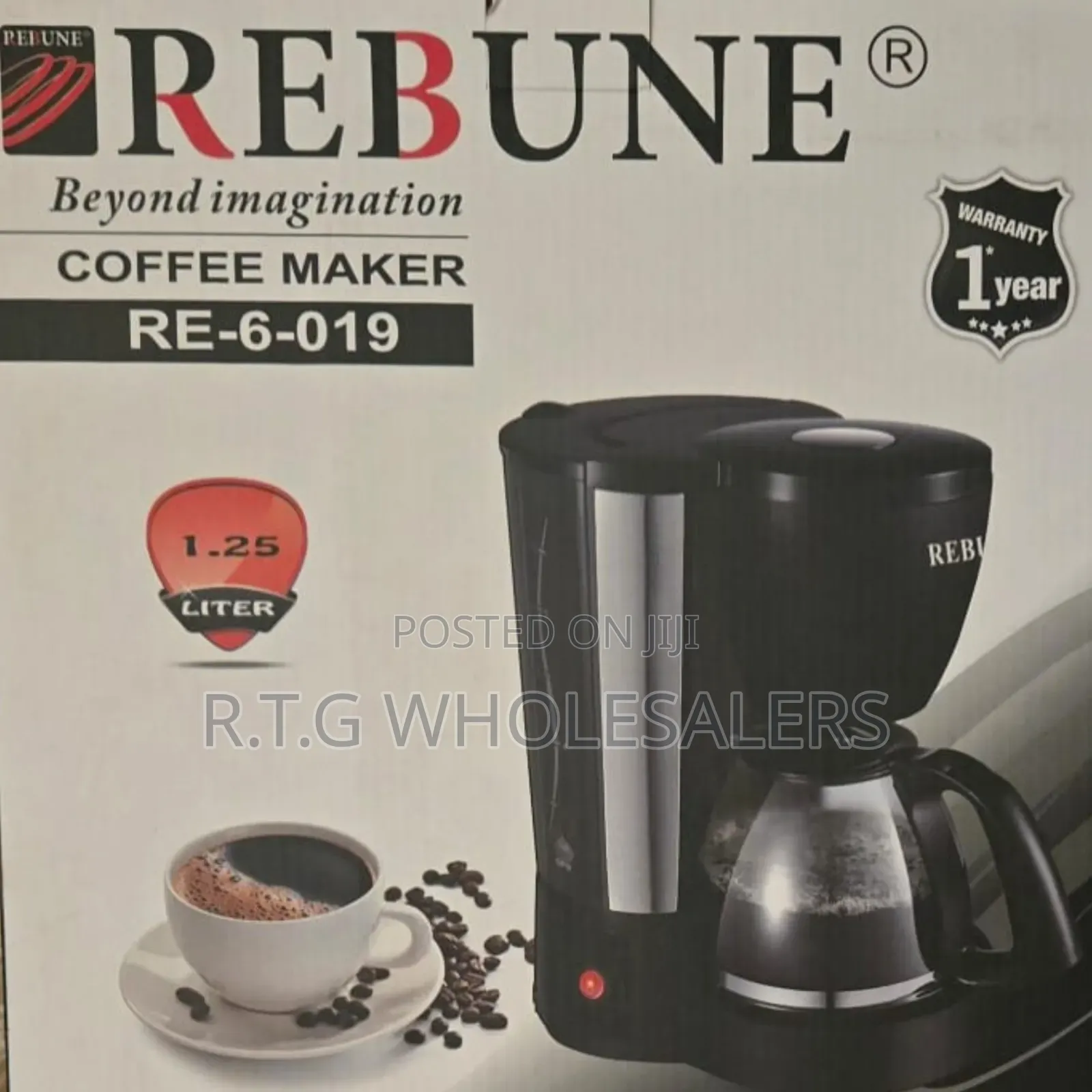 Rebune 1.25l Coffee Maker Re-6-019