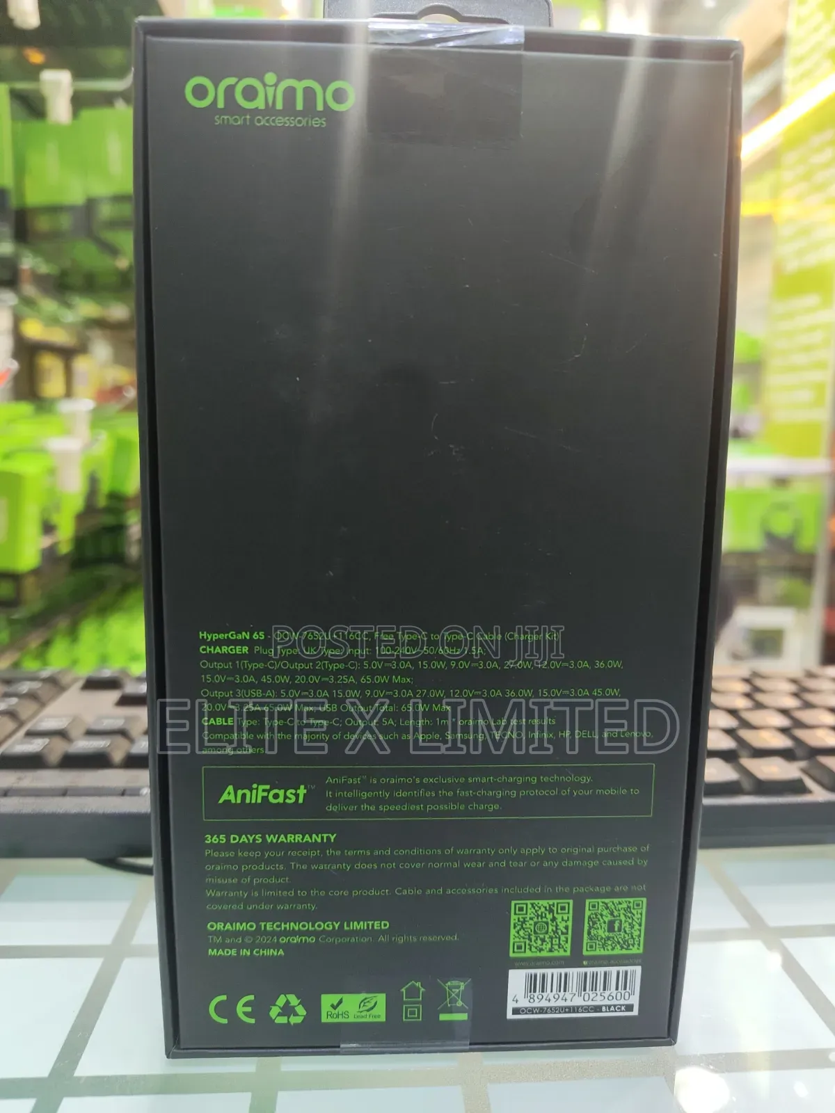 Oraimo Hypergan 65w All in One Gan Charger