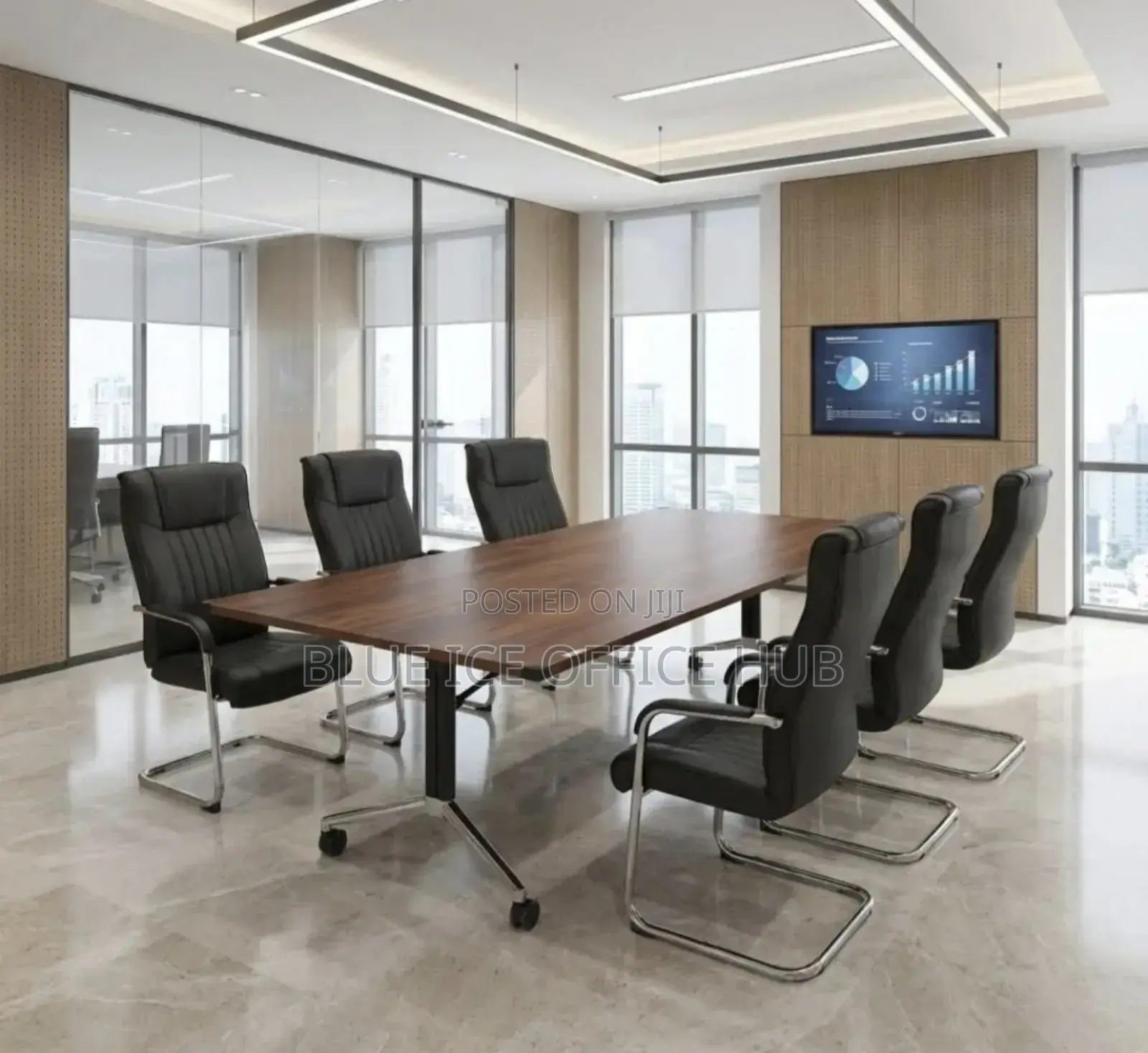 Foldable Meeting Table With Leather Chair