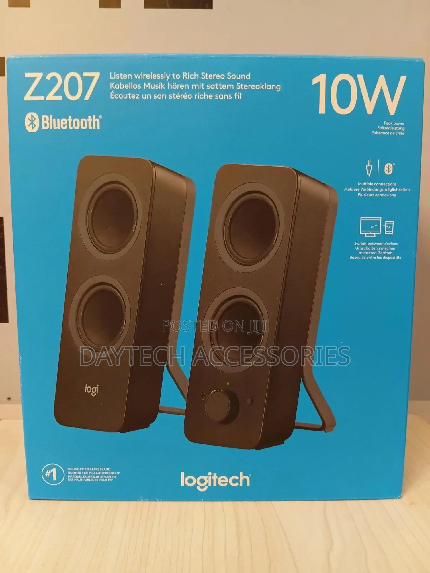 Logitech Z207 10 Watts 2.0 Multi Device Bluetooth Stereo Speaker Black